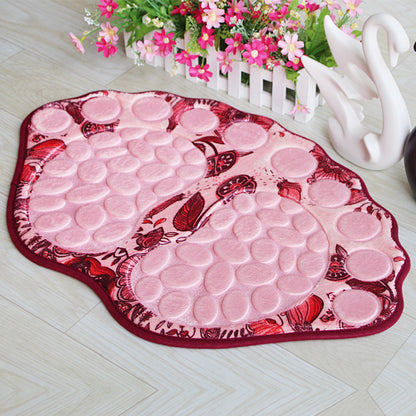 Cobblestone Embossed Non-Slip Bathroom Rug – Polyester, 39x59cm