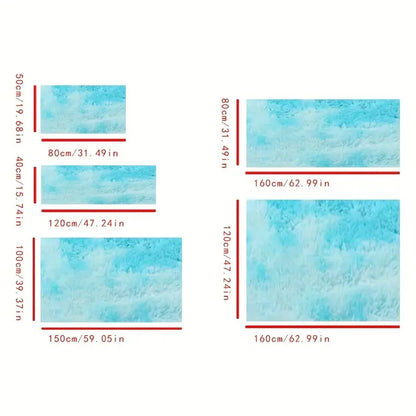 Fluffy Shaggy Area Rug – Tie-Dye Plush, Multiple Sizes, Living Room and Bedroom