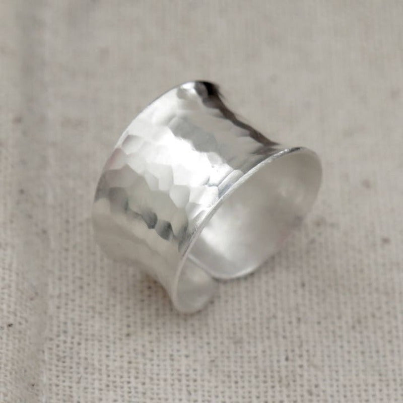 Adjustable Handmade Hammered Texture Ring