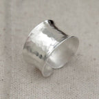 Adjustable Handmade Hammered Texture Ring