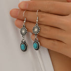 Bohemian Turquoise Floral Necklace and Bracelet Set