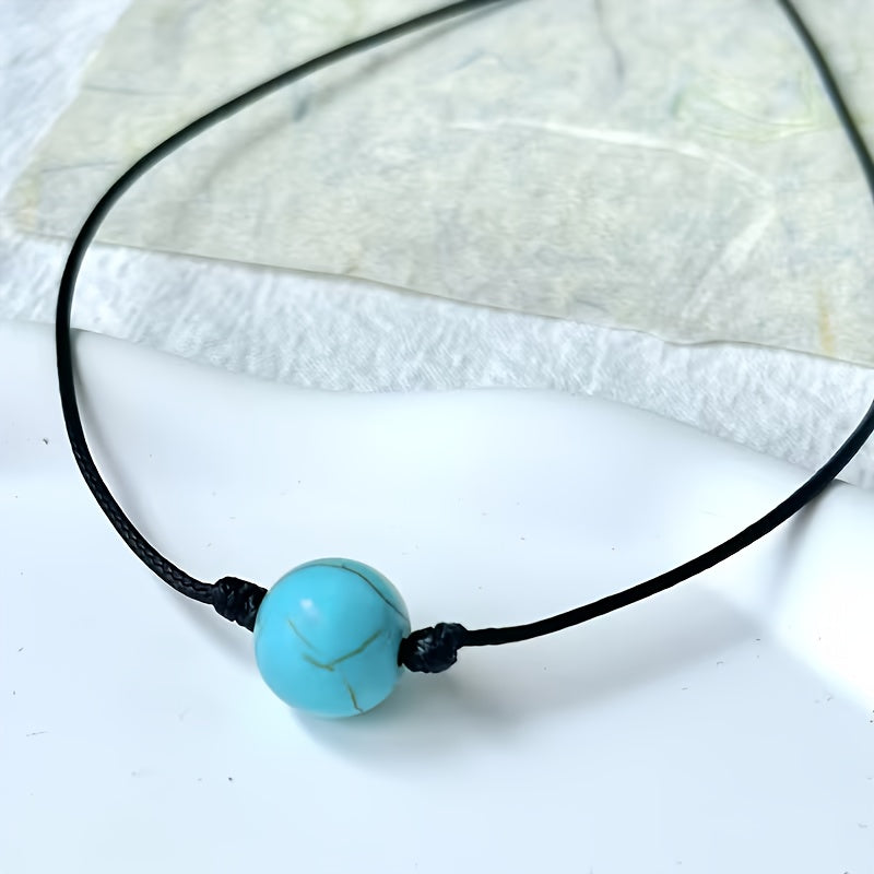 Adjustable Bohemian Turquoise Stone Bead Necklace