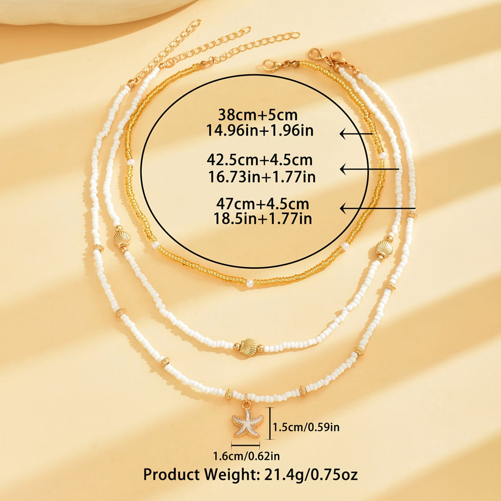 Three-Strand Summer Choker Necklace
