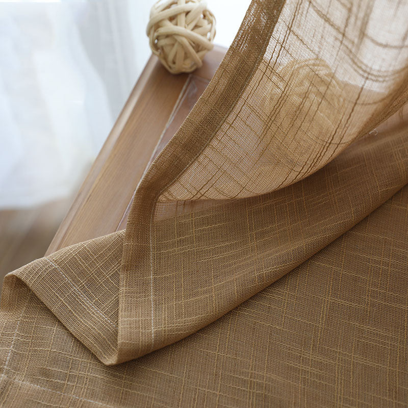 Cotton Linen Light Filtering Curtains – Modern Minimalist, Semi-Sheer, 6 Colours
