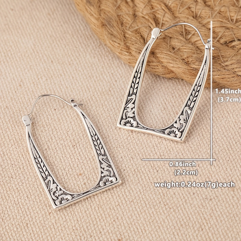 Vintage Boho U-Shape Floral Earrings