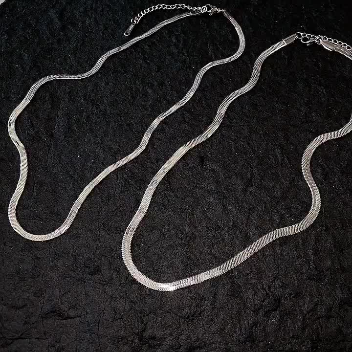 Stainless Steel Snake Chain Necklace in Three Lengths