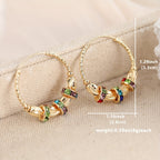 Gold-Tone Rainbow Zirconia Earrings