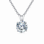 925 Sterling Silver Solitaire Moissanite Pendant with White Gold Plating