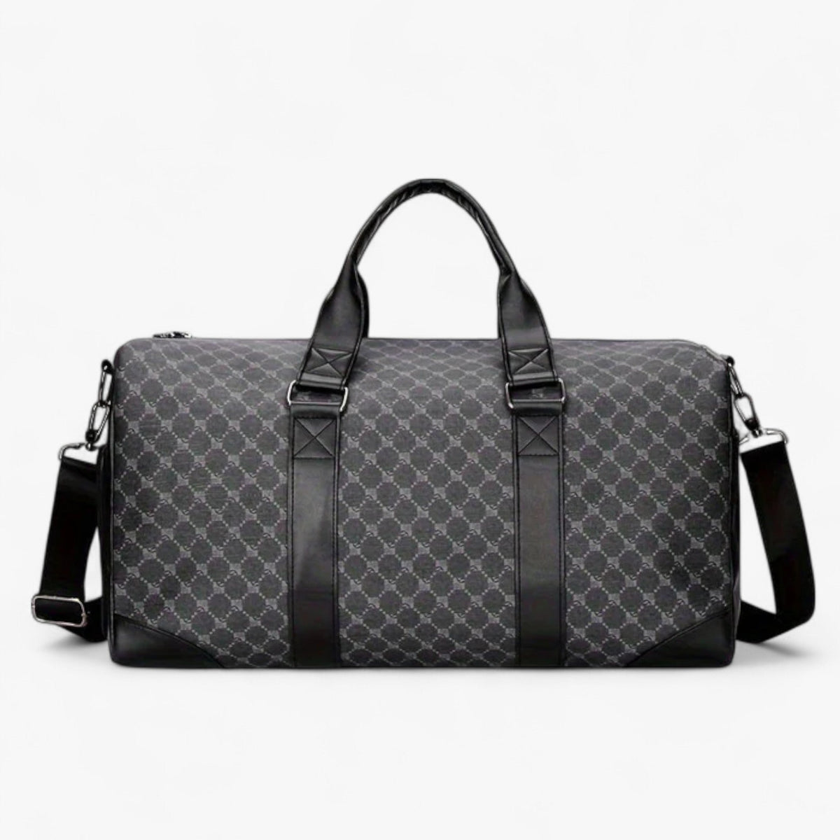 Men's Compact Urban Shoulder Bag with Leaf Pattern