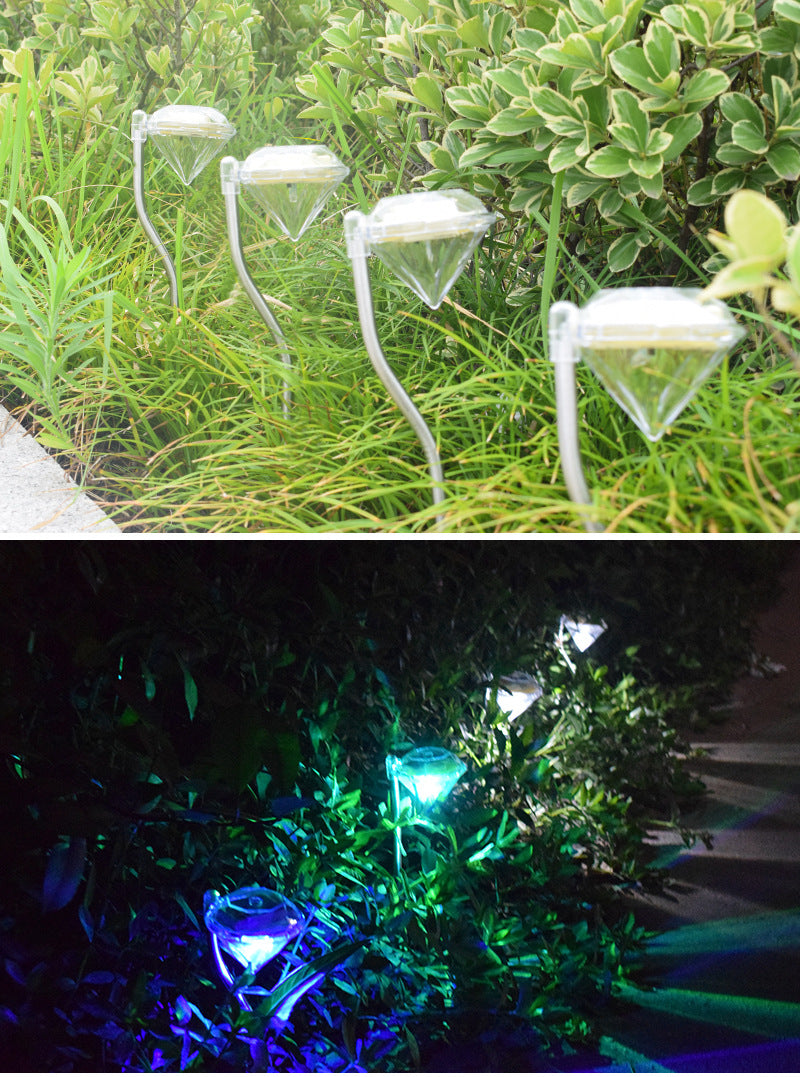 Solar Garden Lights – Diamond LED Lawn Stake Light, Waterproof Outdoor Pathway Lighting