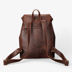 Premium professionele leren laptoprugzak in bruin