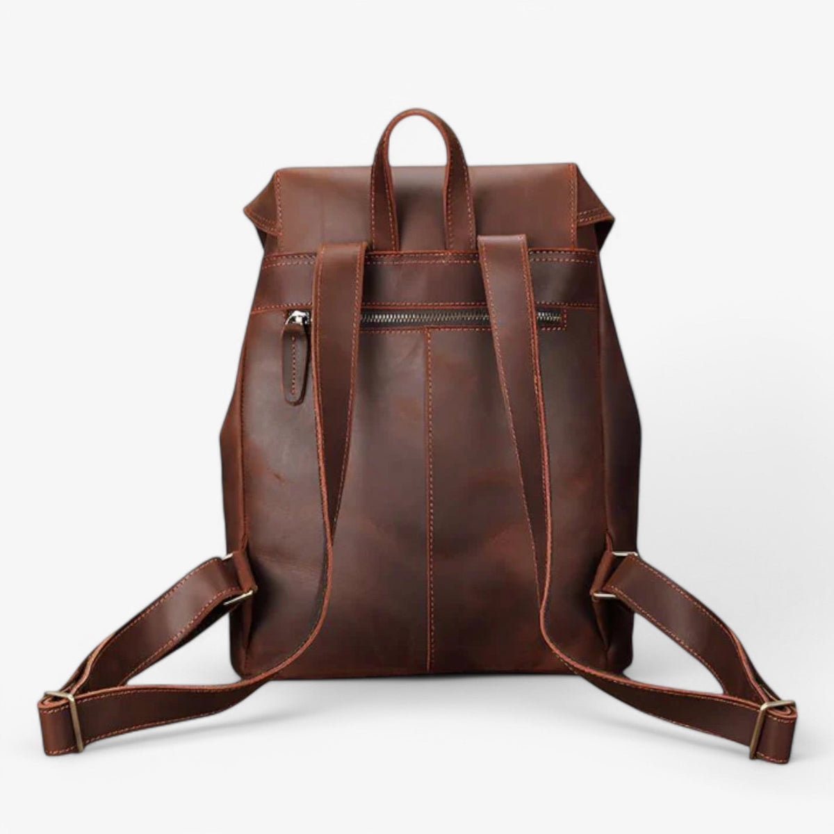 Premium professionele leren laptoprugzak in bruin