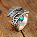 Boho turquoise veerring van sterling zilver