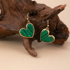 Bohemian Minimalist Heart Stone Earrings in Three Colours