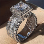 Square Zirconia Ring with Radiant Cut