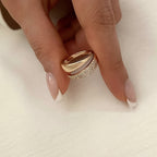 Pointed Wing Inlaid Zirconia Open Ring