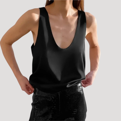 Camille Women's Deep V Neck Sleeveless Tank Top
