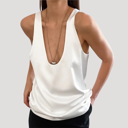 Camille Women's Deep V Neck Sleeveless Tank Top