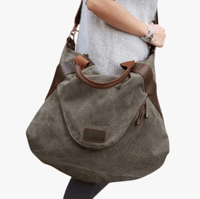 Large Soft Canvas Tote Bag with Front Pocket