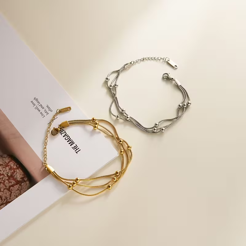 Beaded Snake Chain Bracelet