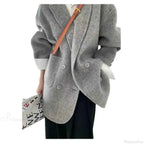 Single Breasted V Neck Longline Coat with a Wide Waist Cut