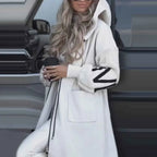 Patchwork Faux Leather Look Jacket with Hood and Lace Up Detail