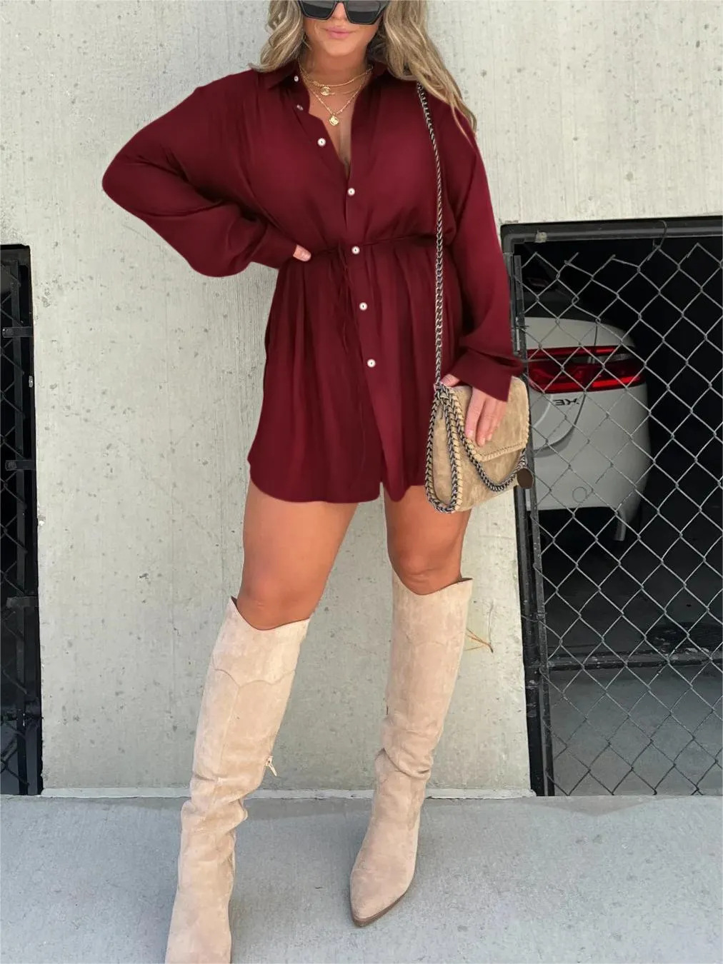 Catalina Long-sleeve Shirt-style Dress
