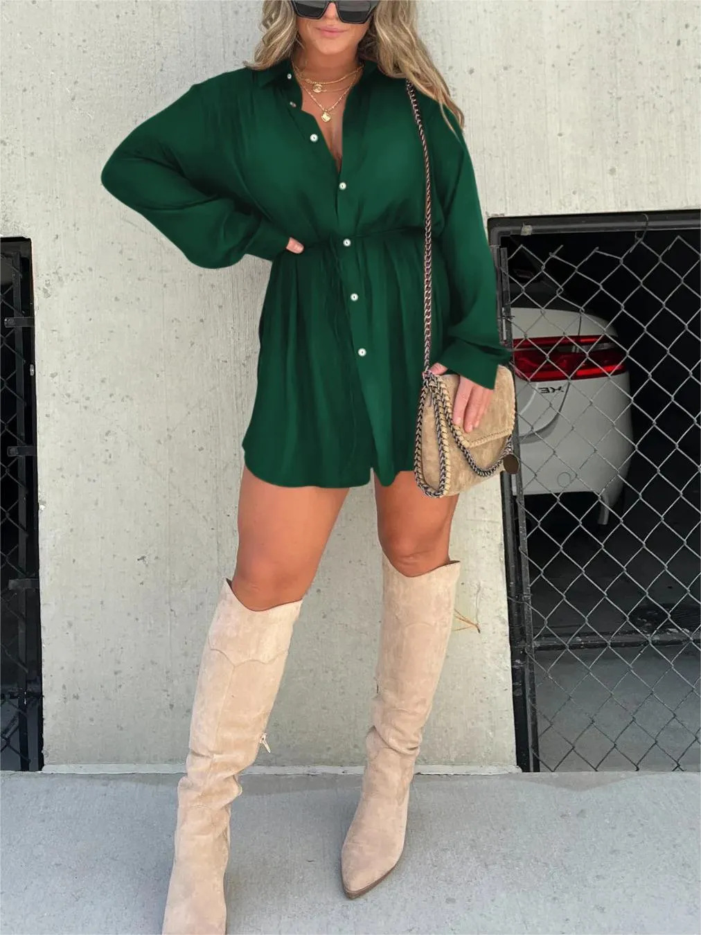 Catalina Long-sleeve Shirt-style Dress