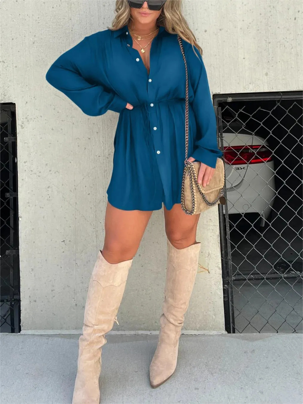 Catalina Long-sleeve Shirt-style Dress