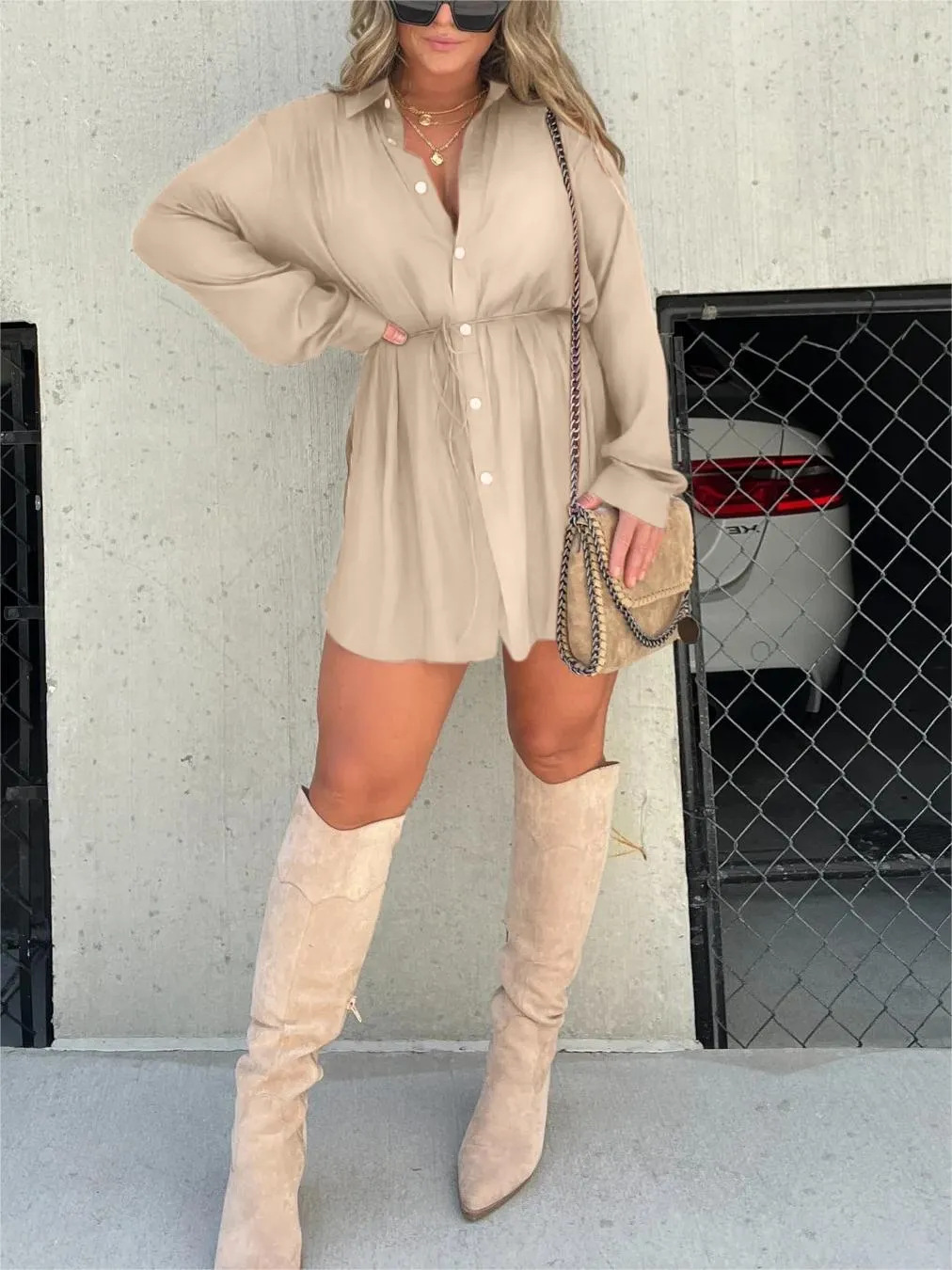 Catalina Long-sleeve Shirt-style Dress