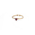Adjustable 18K Gold-Plated Titanium Steel Birthstone Ring