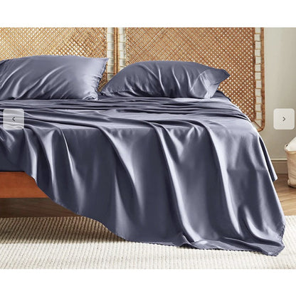 Bamboo Bed Sheet Set – 4-Piece Soft Fitted Sheet & Pillowcase Bedding
