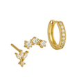 Three-Piece Single Earring Set in Gold Tone