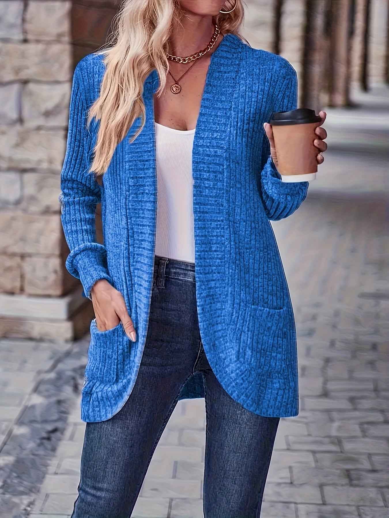 Softly Draped Knit Cardigan for Layering Over Dresses