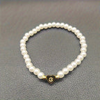 Armband met hart en initiaal van A tot Z