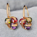 Vintage Colourful Zirconia Pendant Earrings