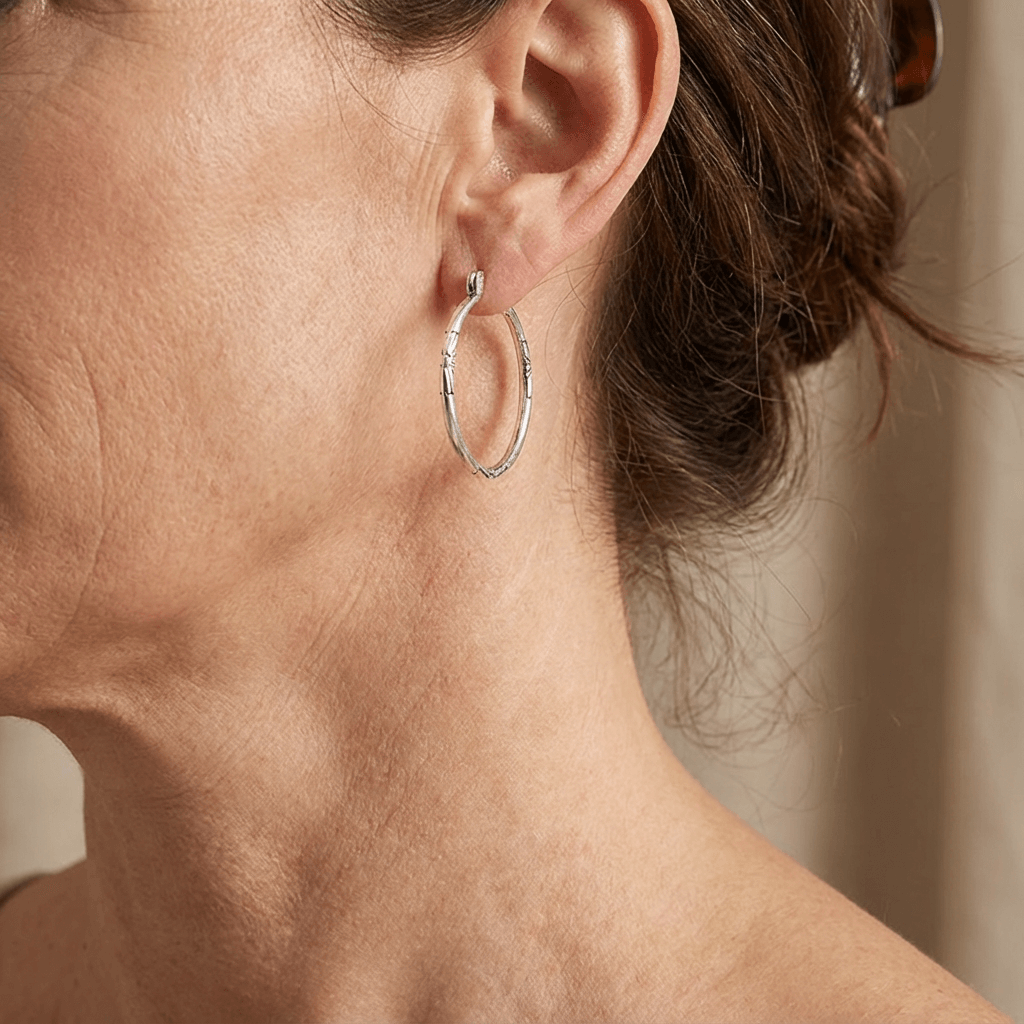 Vintage-Style Artisan Floral Hoop Earrings