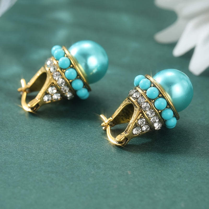 Bohemian Crown Hoop Gold-Plated Earrings