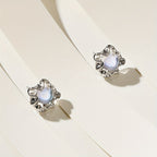 Silver-Tone Moonstone Earrings