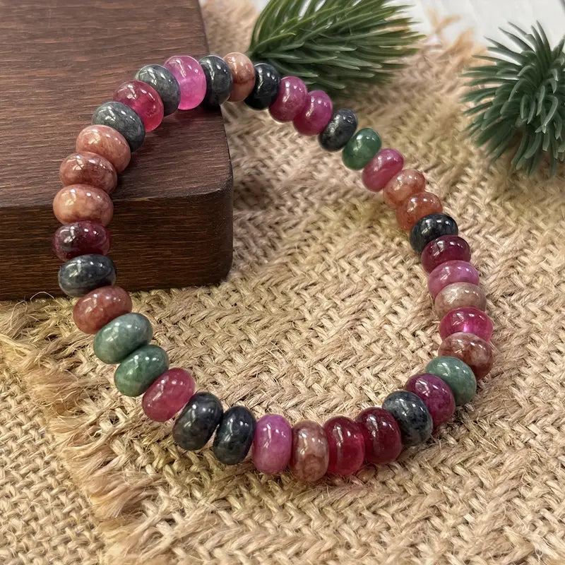 Rainbow Tourmaline Bead Bracelet