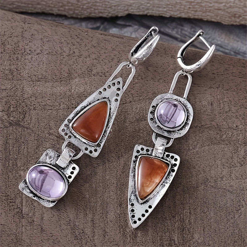 Rhinestone and Silver-Plated Statement Earrings