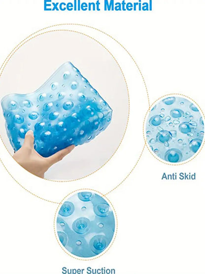 Extra Large PVC Non-Slip Bath Mat with Suction Cups – Solid Colour, Waterproof