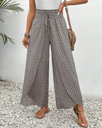 Wide-Leg Trousers in Geometric Print