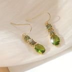 Vintage Bohemian Green Zirconia Geometric Earrings