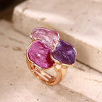 Bohemian Enamel Irregular Square Ring