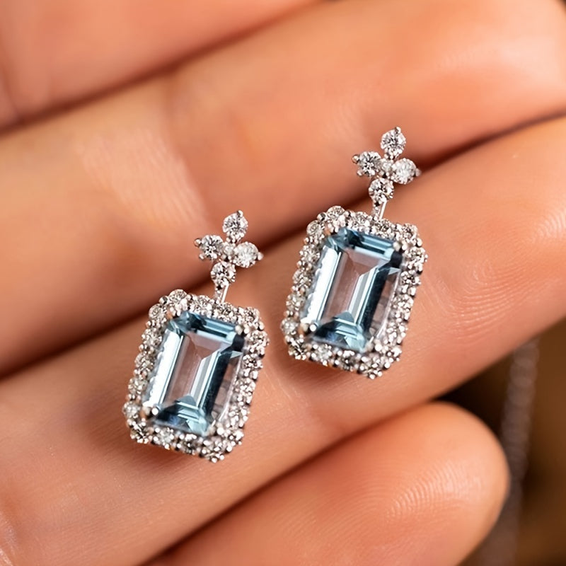 Vintage-Style CZ Diamond-Look Gold-Tone Drop Earrings