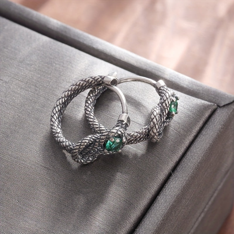 Vintage Green Cubic Zircon Earrings