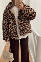 Reversible Leopard Print Jacket with Notched Collar