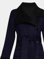 Single-Breasted Coat with Contrast Lapels and a Neat Cut