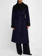 Single-Breasted Coat with Contrast Lapels and a Neat Cut